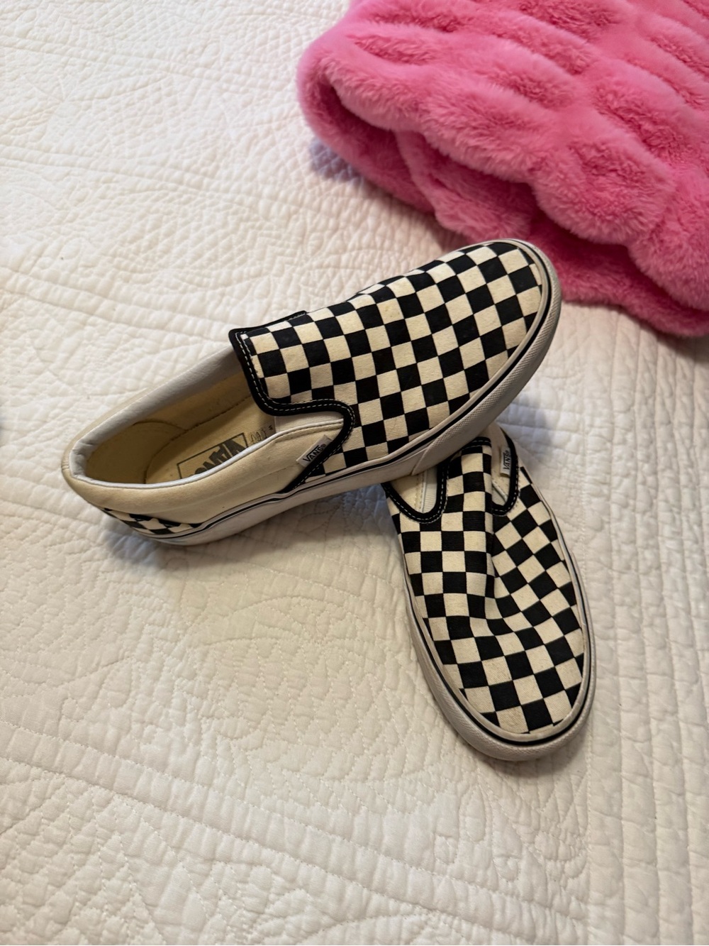 Platform Vans women’s Classic Slip-On Checkerboard Shoes size 10